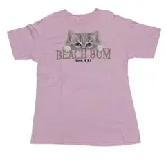 ALSTYLE ピンク 猫デザイン Tシャツ M