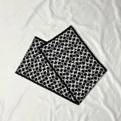 COACH コーチ シグネチャー マフラー モノクロ 黒