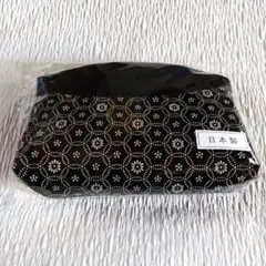 和柄ポーチ 日本製 花柄 六角形模様
