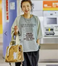ニコアンド［be with M］Misayo アメカジリメイクTシャツ　グレー