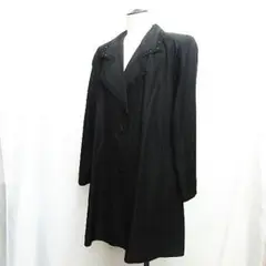 〇 レリアン シルク スプリングコート 絹100% 裏なし 黒 11号 肩パット