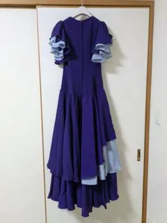 フラメンコ衣装　ワンピース　紫 アシンメトリー