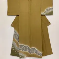 【着】13280y 着物 訪問着 一つ紋 花・鹿の子文様