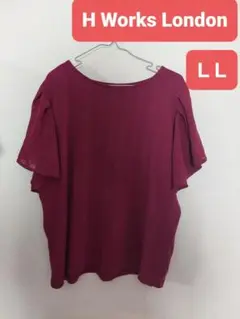 HK Works London ワインレッド 半袖チュニック LL