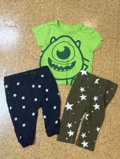 星柄レギンス2枚とDISNY モンスターズインクTシャツセット　70サイズ
