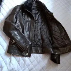 【美品•限定品】バーバリーブラックレーベル ライダース レザージャケット M黒