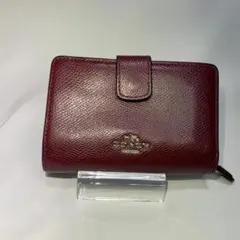 COACH コーチ 折り財布 ボルドー 赤 シグネチャー レディース ブランド