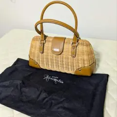 銀座かねまつ かごバッグ ハンドバック 美品
