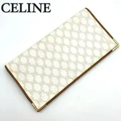 【美品】 セリーヌ ホワイトマカダム 長財布 PVC×レザー