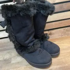 LANVIN ランバン ブーツ ファー ロング リボン