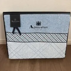 Aquascutum　アクアスキュータム　タオルケット　チェックブルー　西川産業