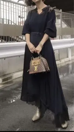 PLEATS ASYMMETRY DRESS AmeriVINTAGE