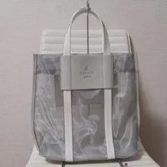 2266　ランバンオンブルー　トートバッグ　メッシュ　ホワイト　ほぼ未使用