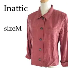 〈ヴィンテージ〉Inattic 襟付きシャツ 生地厚め くすみワインレッド M