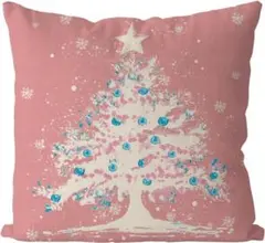 最終価格❗️❗️クッションカバー クリスマス 45x45cm ピンク リネン