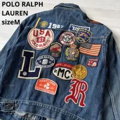 美品 Mサイズ ポロラルフローレン ヴィンテージ加工 ワッペン デニムジャケット