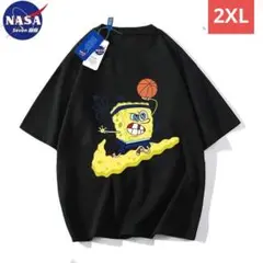 スポンジボブ バスケットボール Tシャツ 2XLサイズ 黒