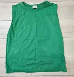 コットン100% ノースリーブTシャツ グリーン