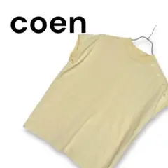 【ヴィンテージ】coen コーエン ボタン付きノースリーブTシャツ 淡い黄色