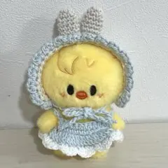 skzoo 10cm ぬい服　ポガリ　うさぎフリルボンネット　水色