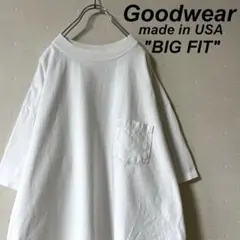 USA製 古着 グッドウェア ビッグフィット ポケット Tシャツ 白