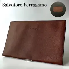 ✨極美品✨ フェラガモ クラッチバッグ セカンドバッグ レザー ブラウン PC