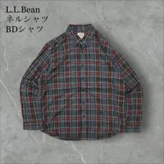L.L.Bean チェックフランネルシャツ ボタンダウンシャツ好配色アウトドア