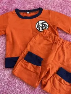 オレンジ色アニメパジャマセット 95cm未満