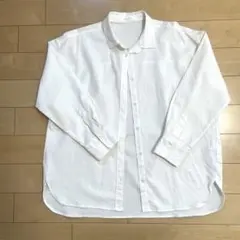 リネンシャツ　オーバーサイズ　長袖　オフホワイト　FREE SIZE