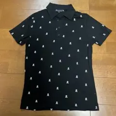 黒 スカル柄 ポロシャツ M
