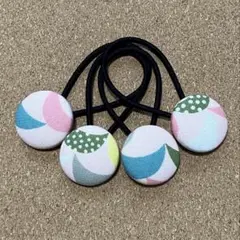 くるみボタンのヘアゴム 735