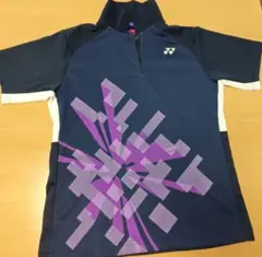 YONEX バドミントンシャツ L ネイビー/パープル