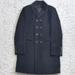 【美品/最高級】バーバリープローサム チェスターコート 黒 大きいサイズ 黒タグ