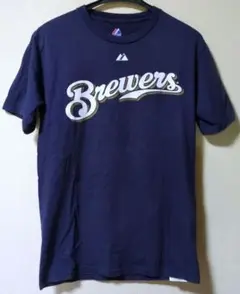 MLB ミルウォーキーブルワーズ　半袖Tシャツ　メンズ S 紺　マジェスティック
