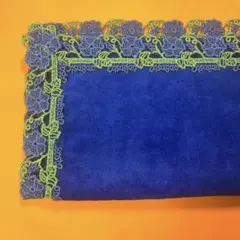 近沢レース レースハンカチ アサガオ ミッドナイトブルー