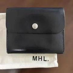MHL. ブラックレザー 二つ折り財布