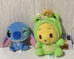 ディズニー　くまのプーサン　リロ&スティッチぬいぐるみキーホルダー2個セット
