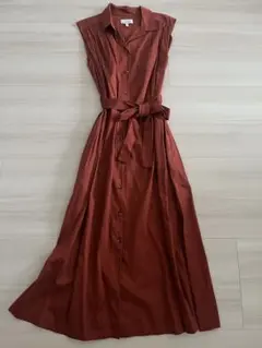 &other storiesノースリーブシャツワンピース テラコッタ