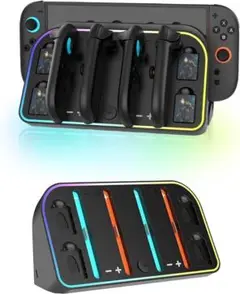 Switch 2 ジョイコン 充電スタンド 2組同時充電 RGBライト 急速充電