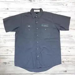 UniWeave 半袖シャツ ワッペンロゴ チャコール L 0880