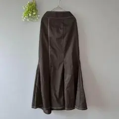 GU［XL］新品◎大人カジュアル◎美シルエット◎ステッチマーメイドロングスカート