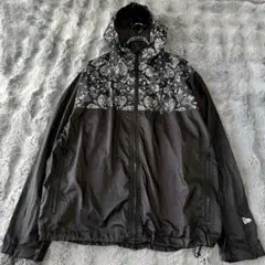 NEW ERA ニューエラ フルジップ ナイロンパーカー XL 黒 ペイズリー柄