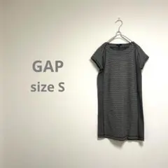 GAP ギャップ ドット柄 切替 ワンピース S グレー 難あり