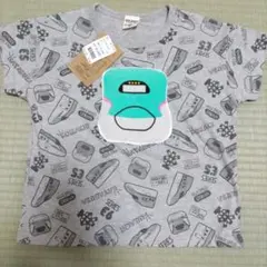 グレー 新幹線Tシャツ　120
