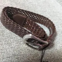 新品　COMME CA DU MODE 編み込みレザーベルト ブラウン
