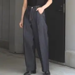 Wide Denim Slacks(INDIGO RIGID)