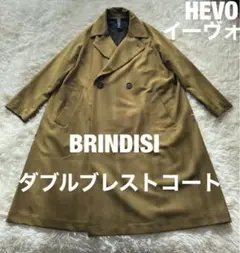 希少 HEVO イーヴォ ダブルブレストコート BRINDISI オリーブ 50
