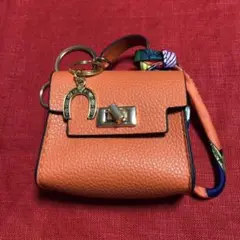 【新品】オレンジ ミニバッグ　ホースシュー　チャーム　小物入れ　キーホルダー