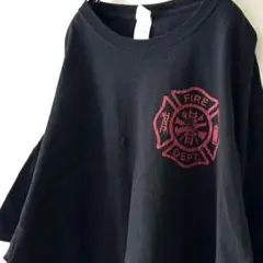 ファイヤー ファイター ダッド アメリカ Tシャツ 2XL ブラック 黒 古着