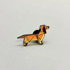 幾何学模様 ダックスフント 犬 ピンバッチ アート